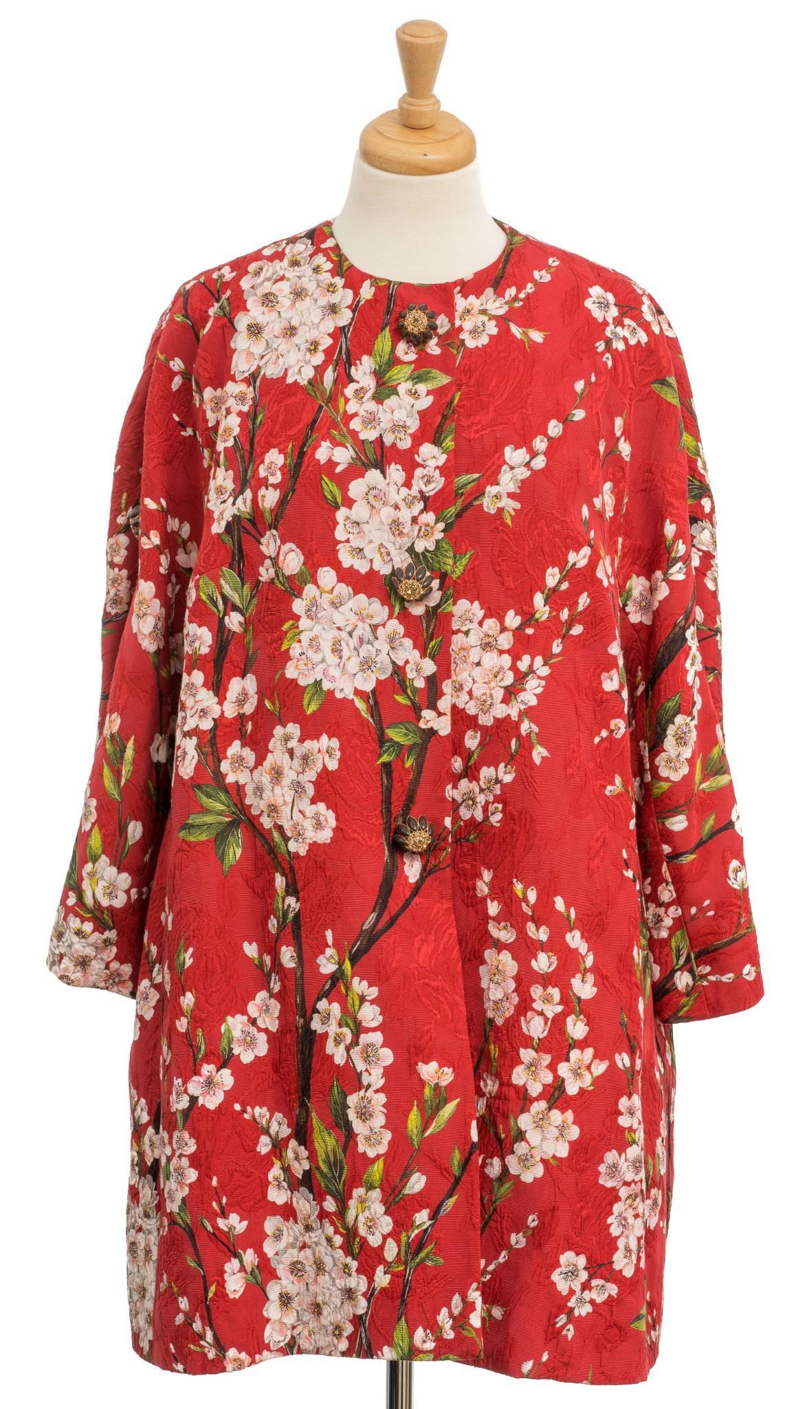 Dolce & Gabbanna Jewel Button Jacquard Coat (1 of 7)