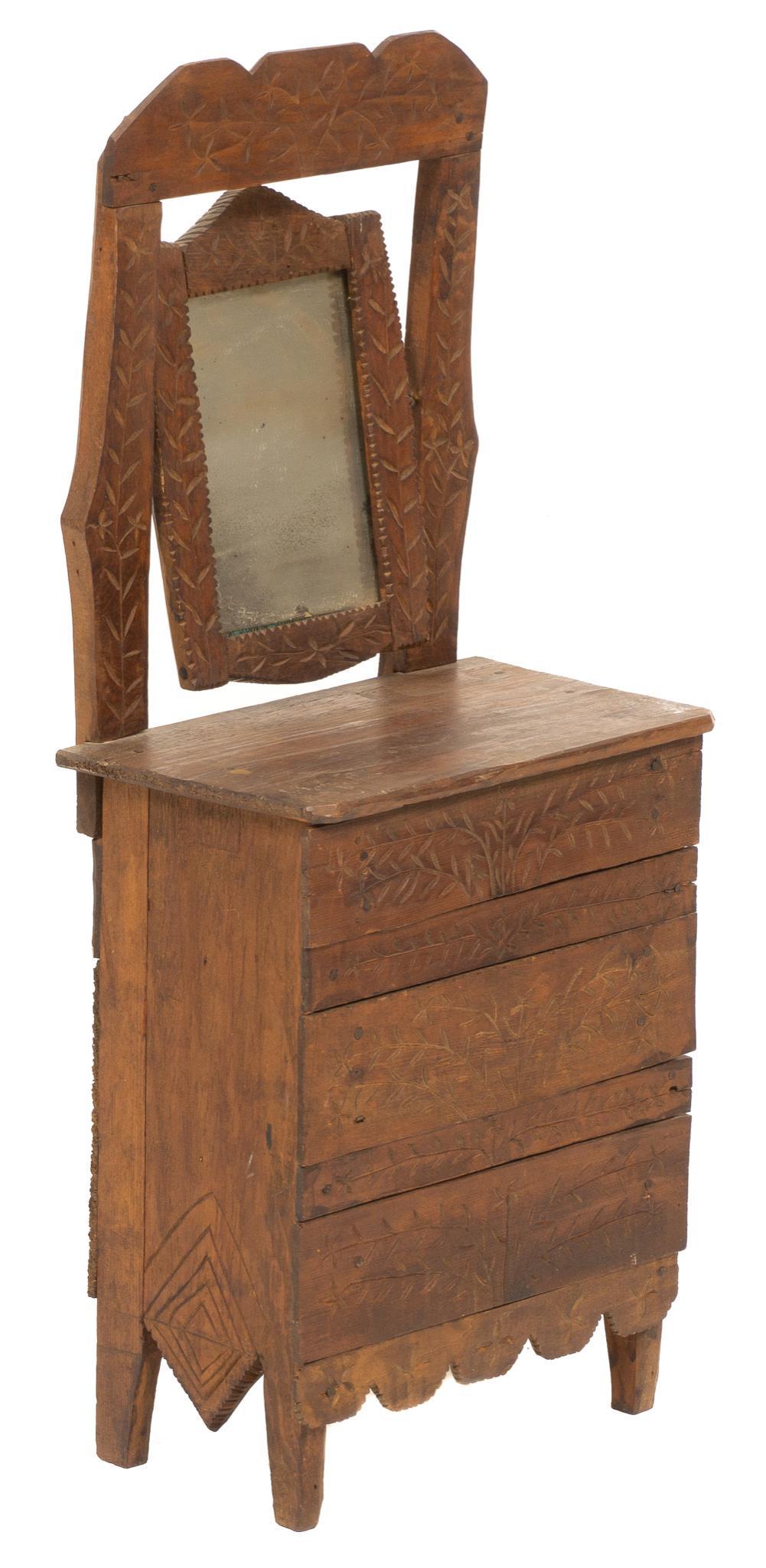 Tramp Art Doll Dresser Vanity (1 of 6)