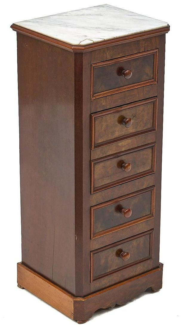 Louis Philippe Period Marble Top Night Stand (1 of 4)