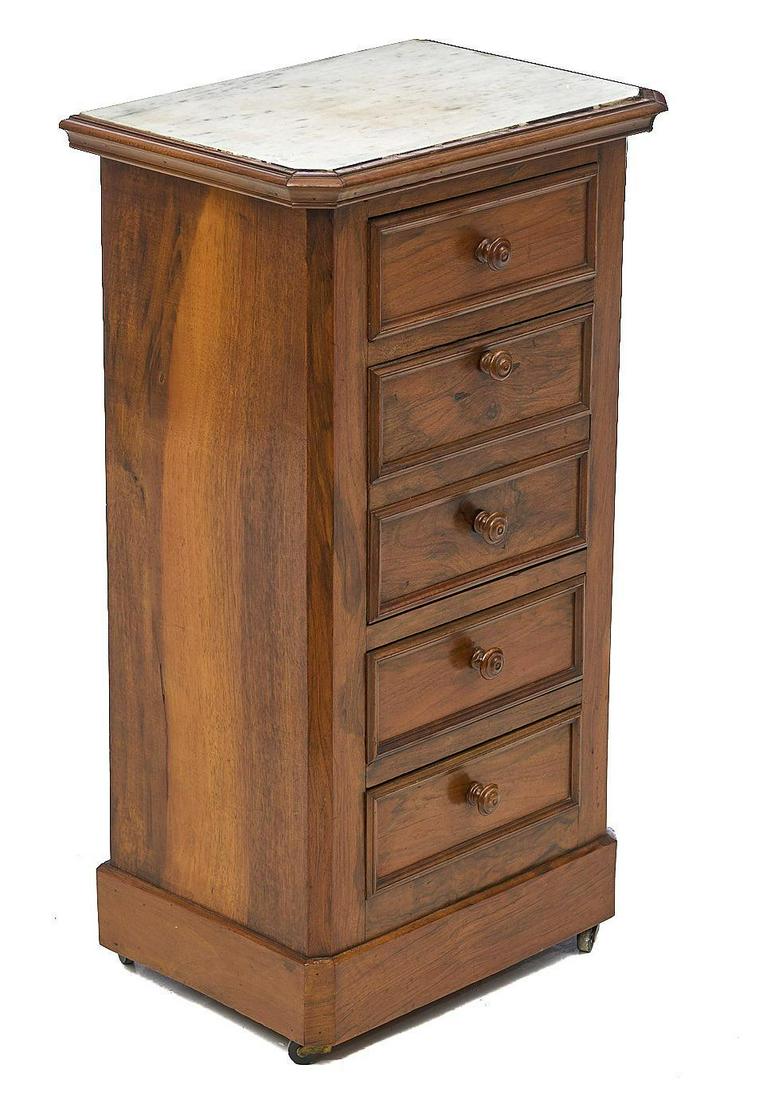 Louis Philippe Period Marble Top Night Stand (1 of 4)