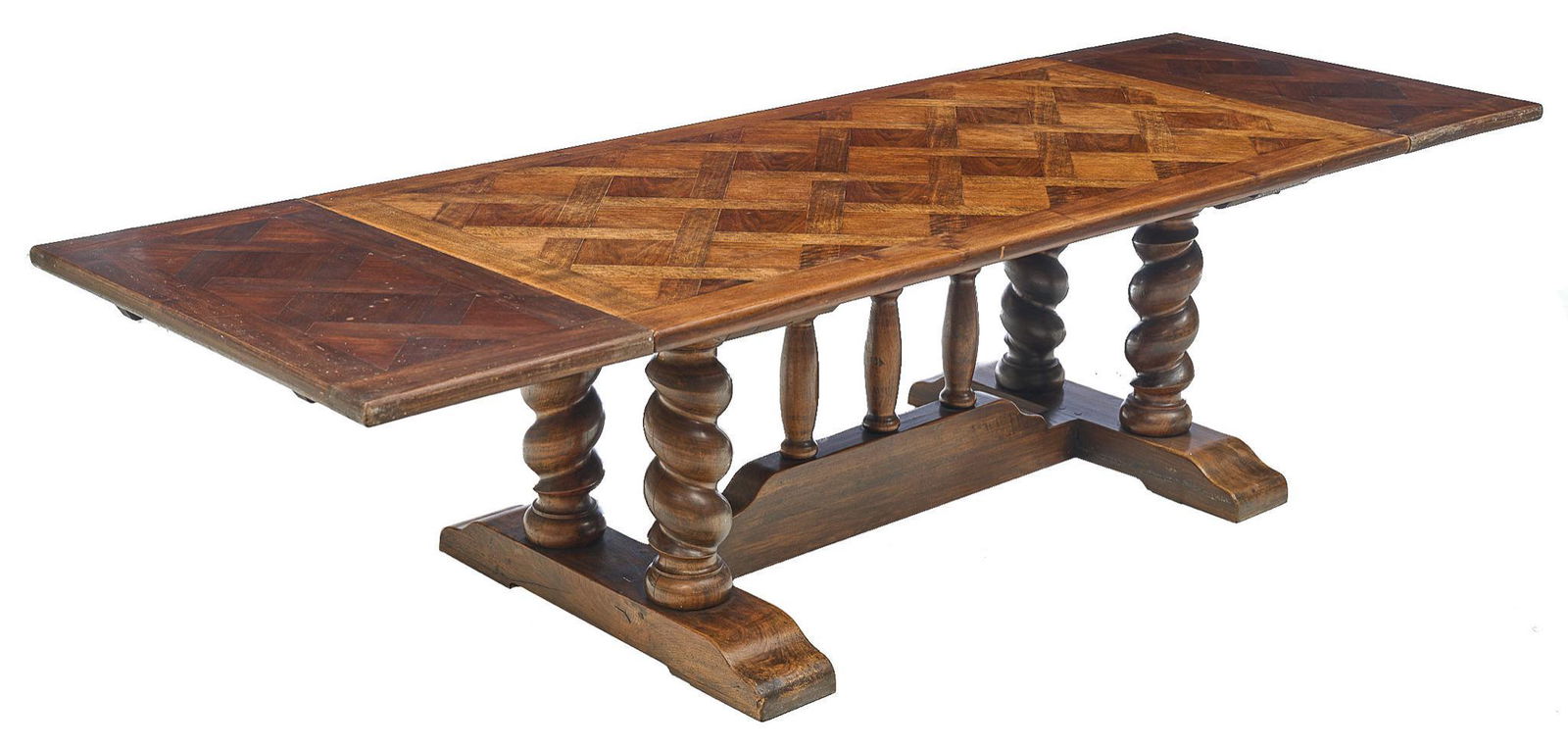 Louis XIII Style Extendable Parquetry Dining Table (1 of 7)