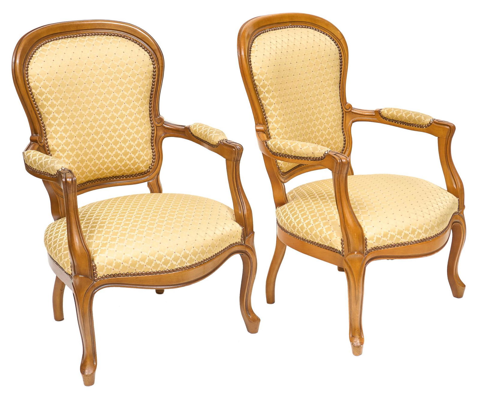 Pair of Louis XV Style Fauteuil Arm Chairs (1 of 3)
