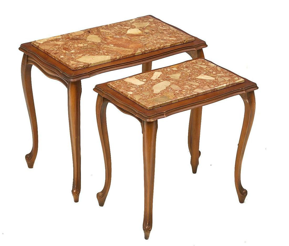 Pair of French Marble Top Side Tables (1 of 3)