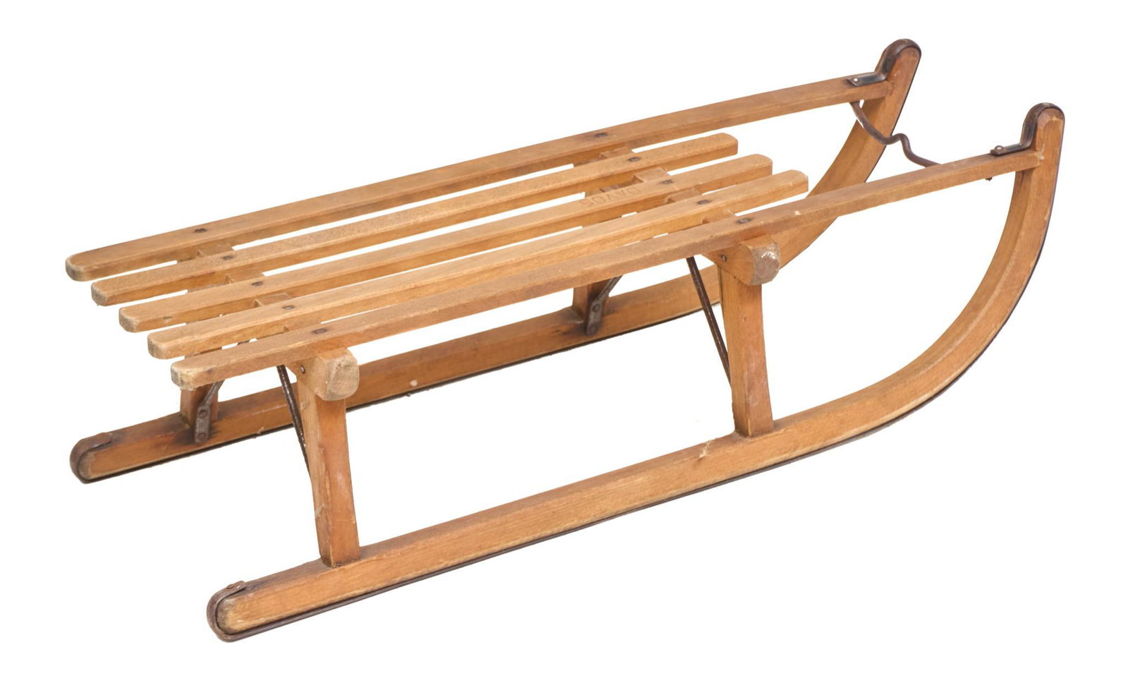 Rustic Wooden Sled: Rustic wooden and metal sled 10"h x 35.5"w x 10"d We happily provide seamless shipping services on everything we sell. Please email us at shipping@vogtauction.com or call 210-971-5750 