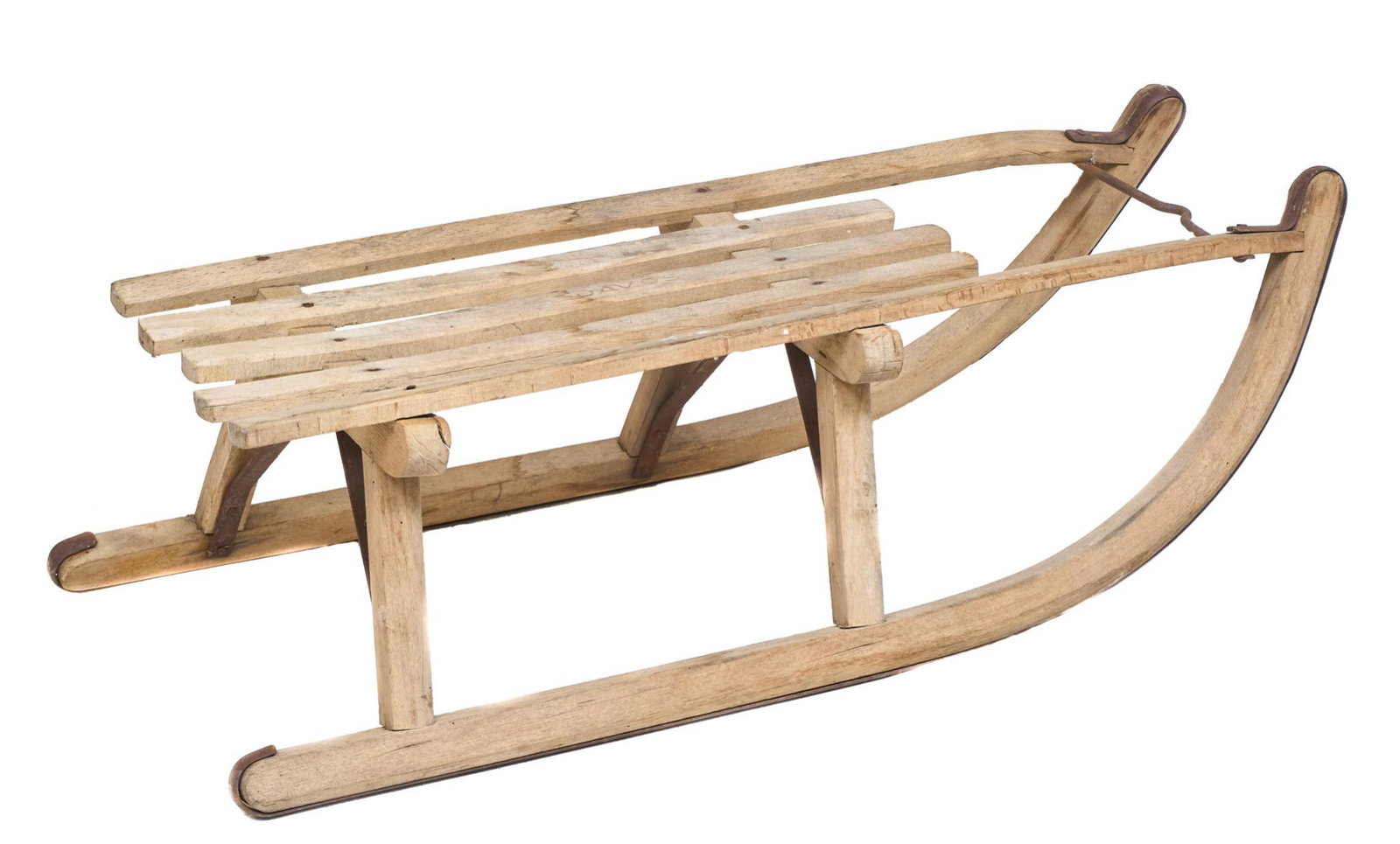 Rustic Wooden Sled: Rustic wooden and metal sled 10"h x 32"w x 10"d We happily provide seamless shipping services on everything we sell. Please email us at shipping@vogtauction.com or call 210-971-5750 fo
