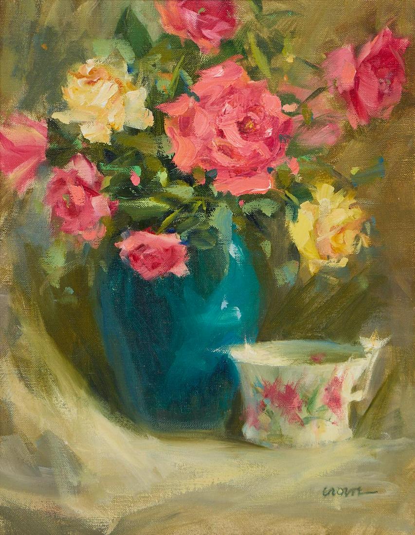 Judy A. Crowe (b. 1953, TX), "Tea Roses" (1 of 4)