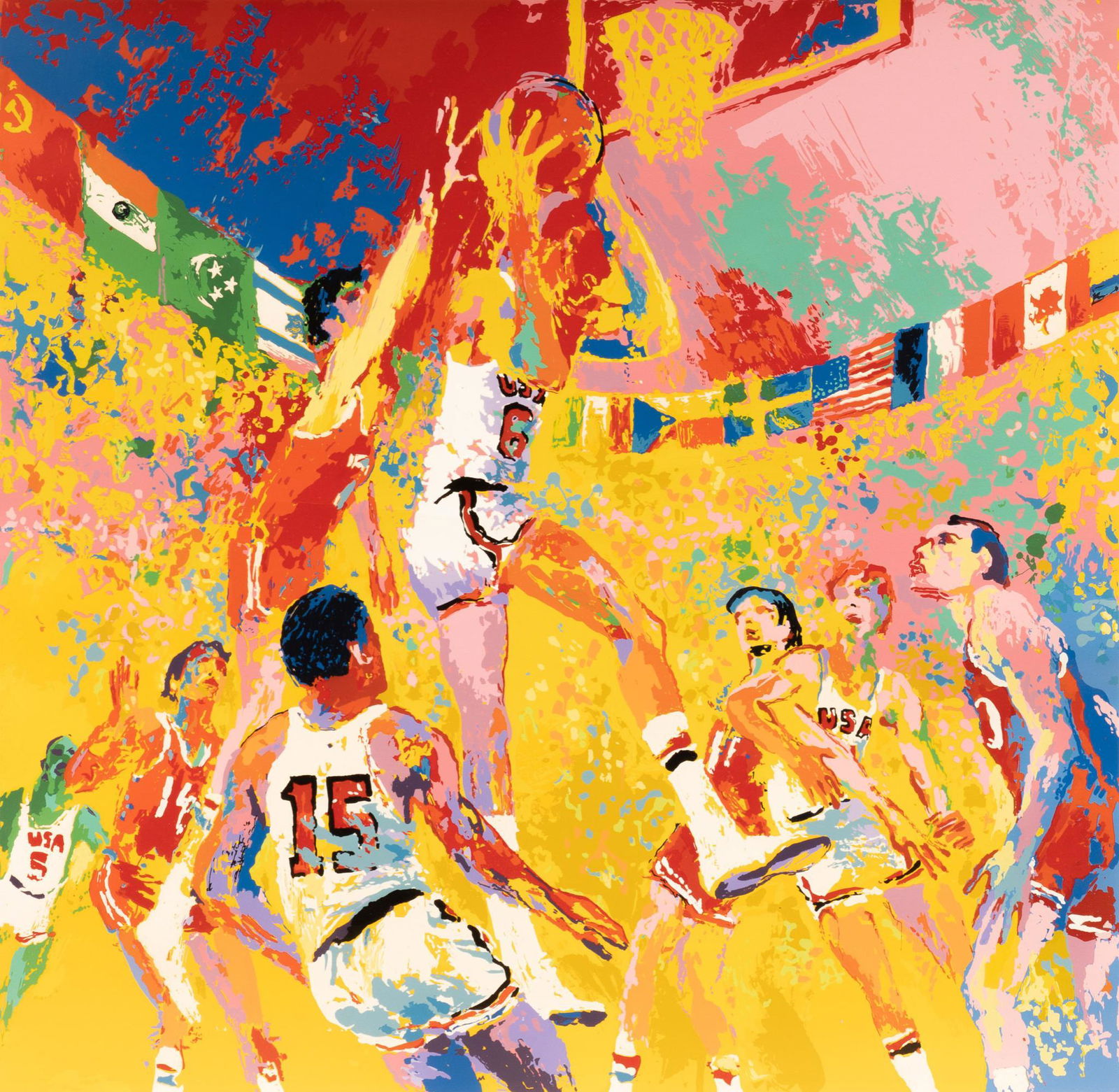 LeRoy Neiman (1921-2012, MN), Basketball (1 of 5)