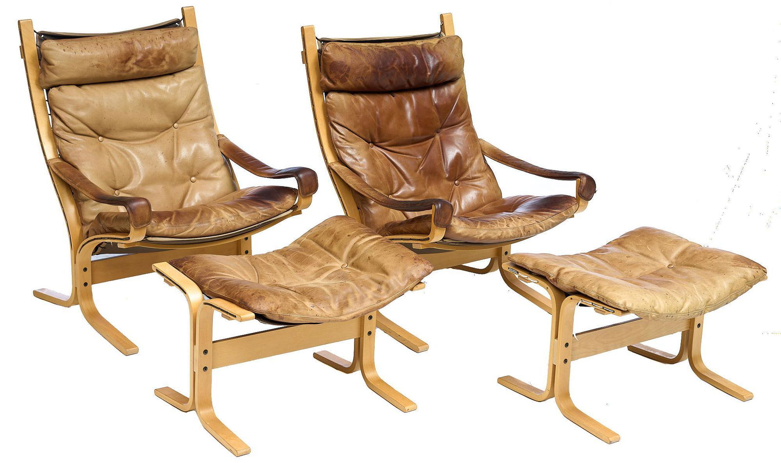 Danish Mid-Century Leather Sitting Room Set (4) (1 of 8)