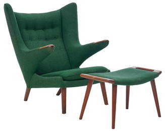 Hans Wegner AP-19 "Papa Bear" Chair & Ottoman