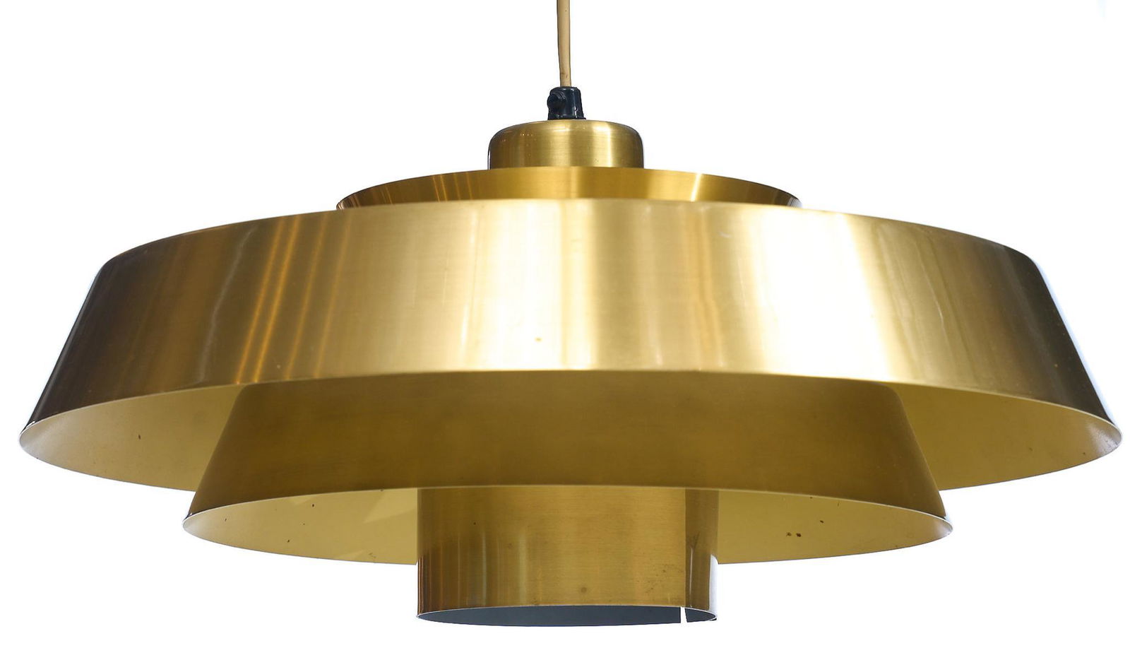 Atrib. to Jo Hammerborg (1920-1982, DK), Chandelier: Atributed to Jo Hammerborg (1920-1982, Denmark) Mid-Century pendant chandelier light fixture, featuring metal atomic frame 6"h x 15.5"d The single most important influence on Hammerborg's designs ca