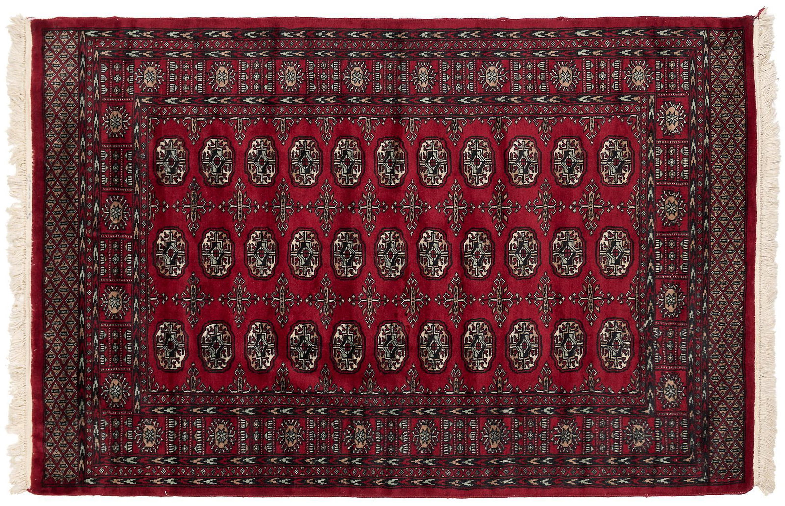 Pakistan Buracha Style Rug, 6'5" x 4'1": Paskistan Buracha style estate rug 6'5" x 4'1" We happily provide seamless shipping services on everything we sell. Please email us at shipping@vogtauction.com or call 210-971-5750 for more informatio