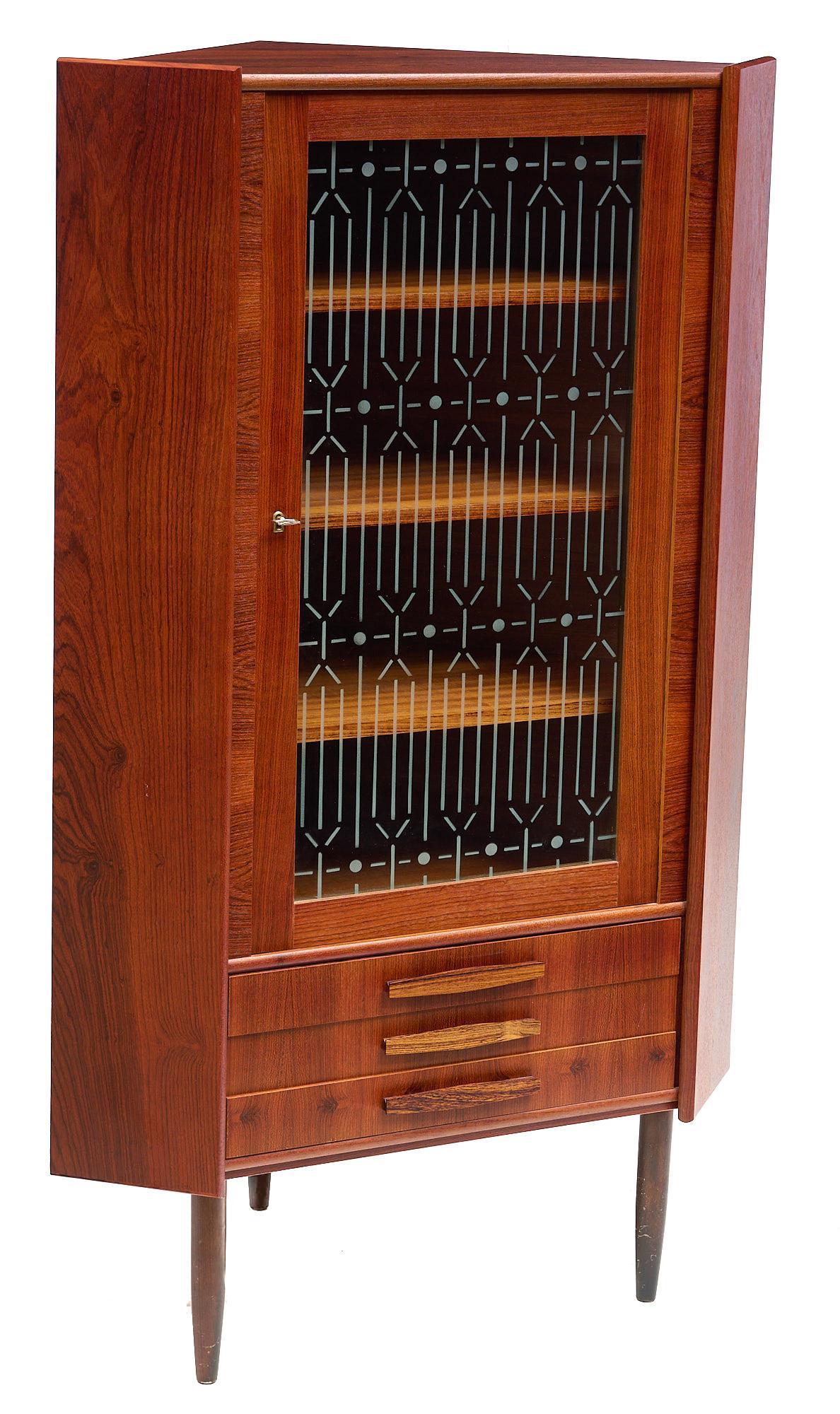 Danish Mid-Century Corner Curio Cabinet (1 of 4)