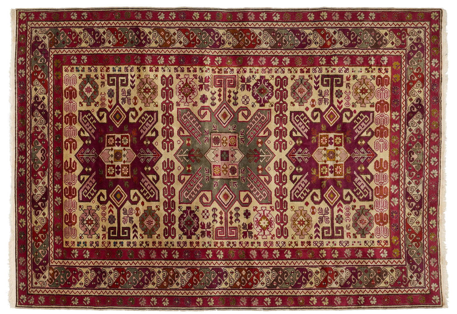Handwoven Caucasian Eagle Kazak Style Rug, 6'4" x 4'6" (1 of 2)