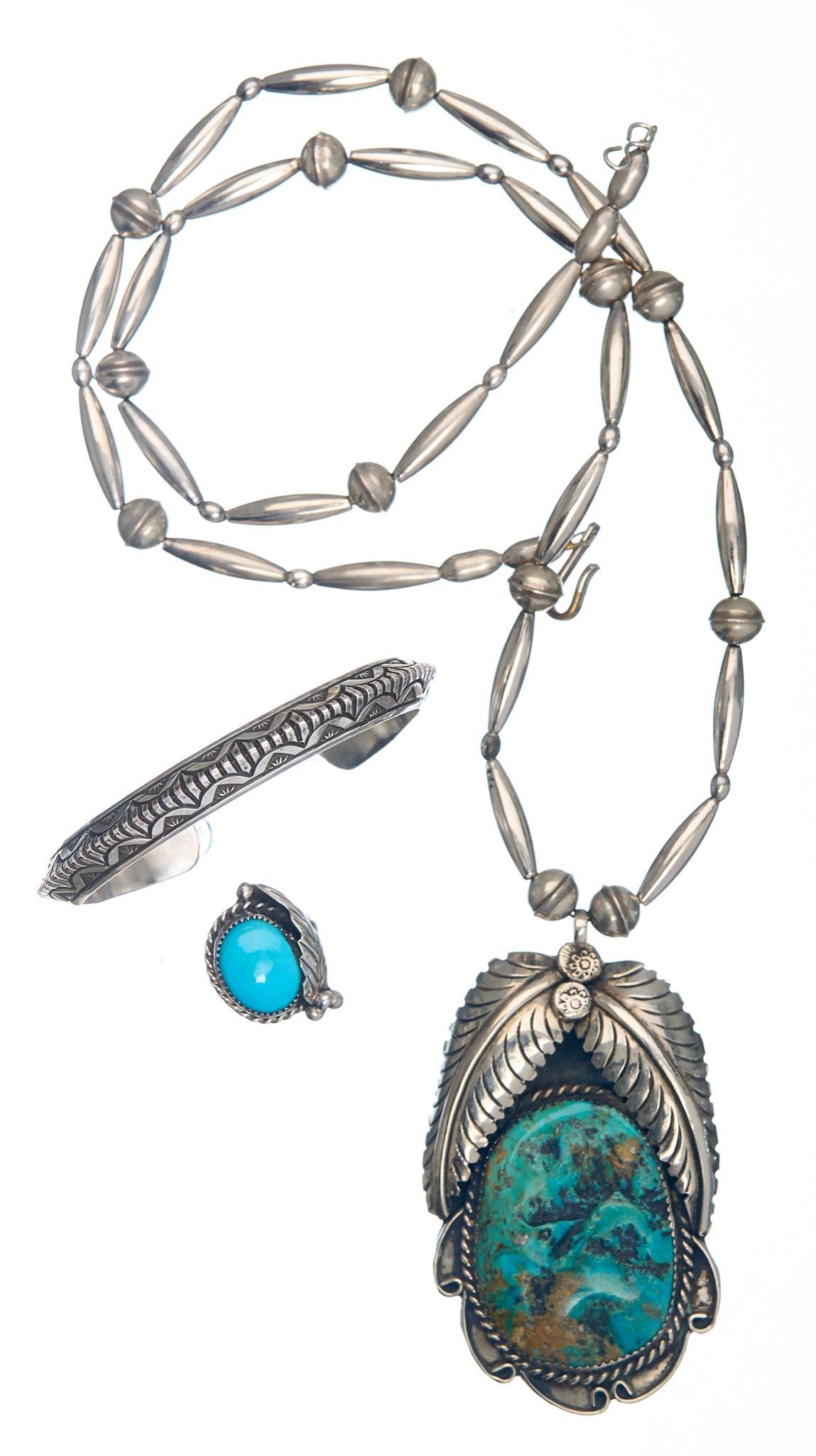 Native American Navajo Necklace, Bracelet, Ring (1 of 2)