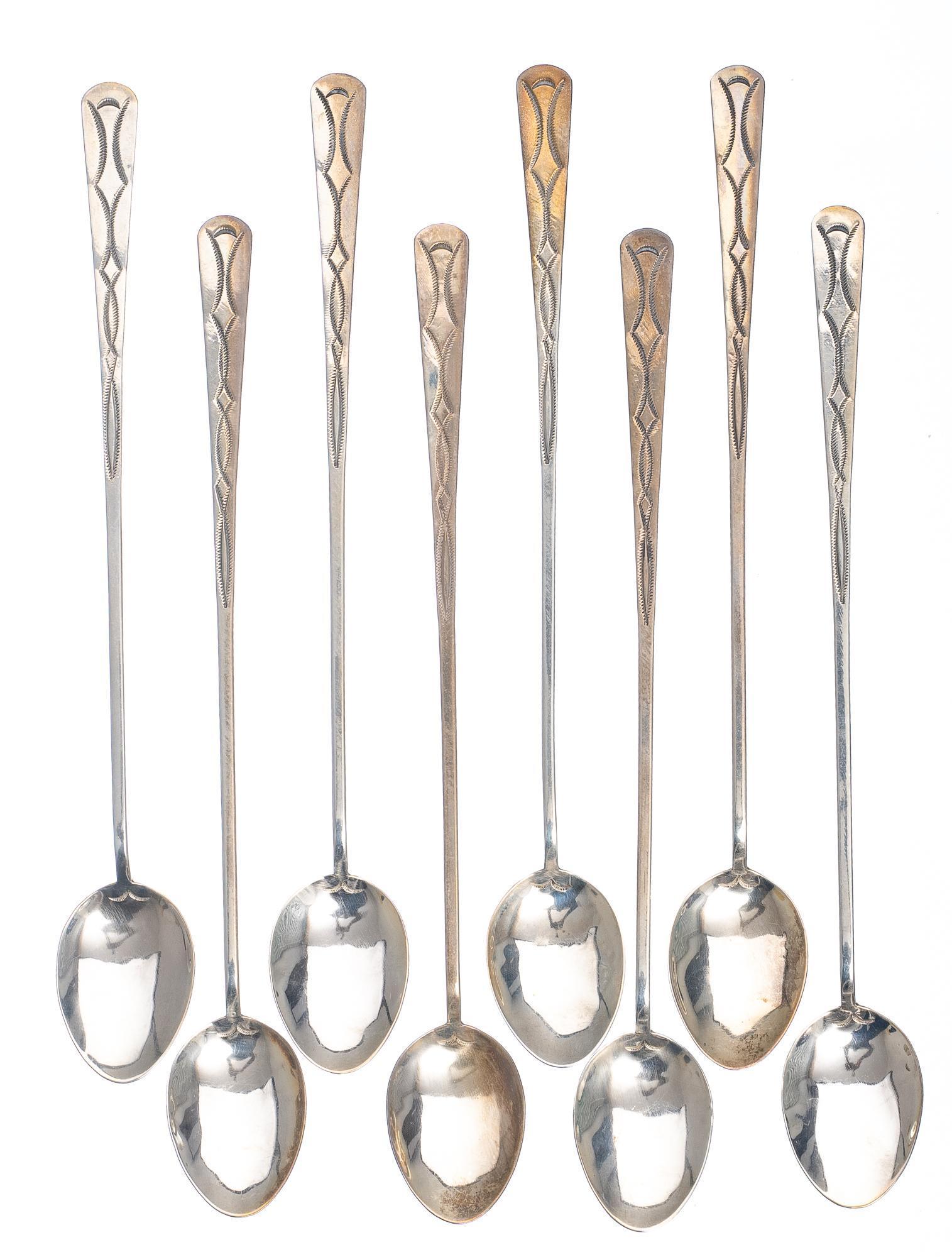 Vintage Native American Sterling Silver Iced Tea Spoons (1 of 2)