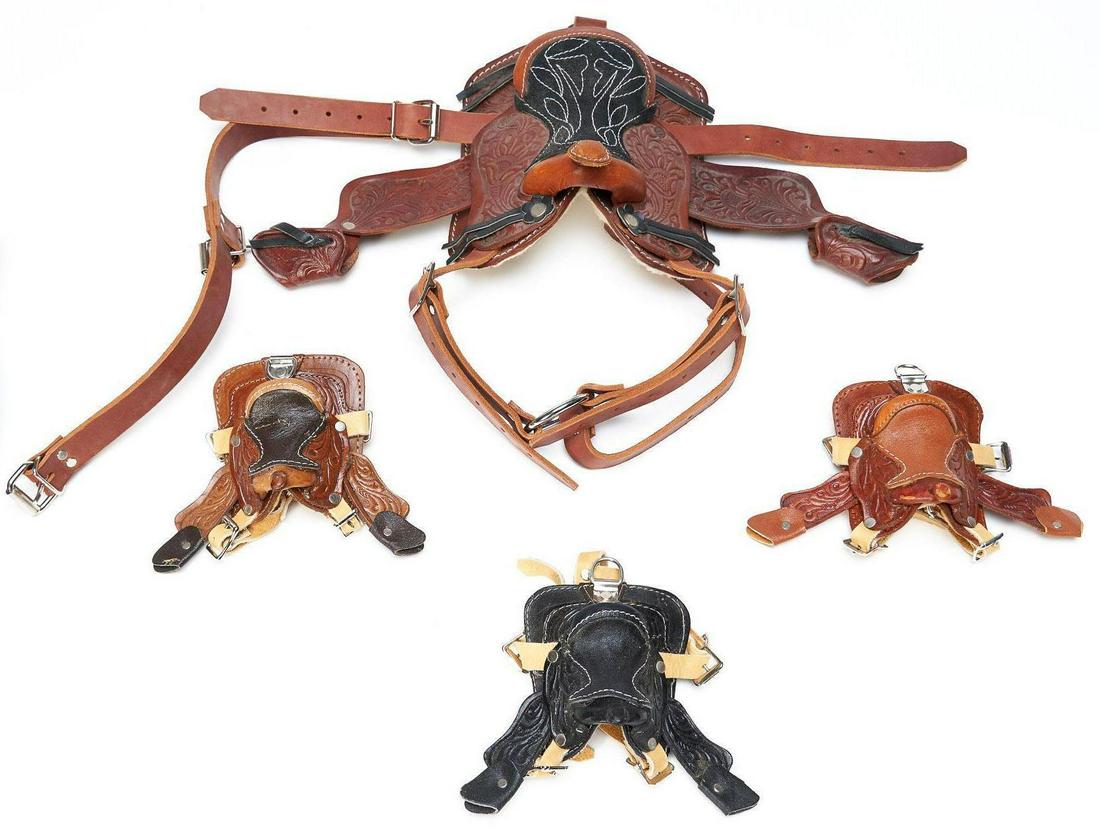 Collection of (4) Western Dog and Cat Saddles (1 of 9)