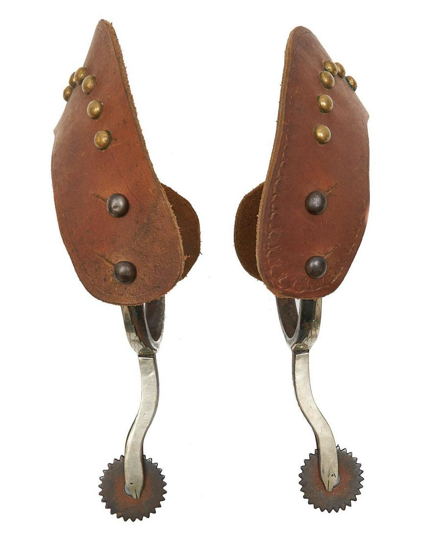 Silver Overlaid Gooseneck Double Button Spurs (1 of 7)