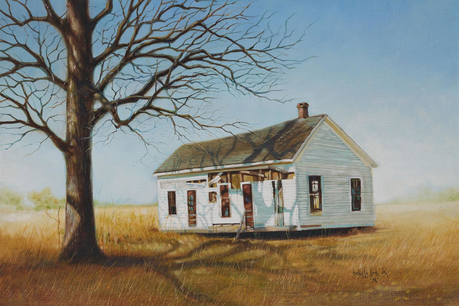 Arthello Beck Jr. (1941-2004, TX), White Farmhouse, 1976 (1 of 4)
