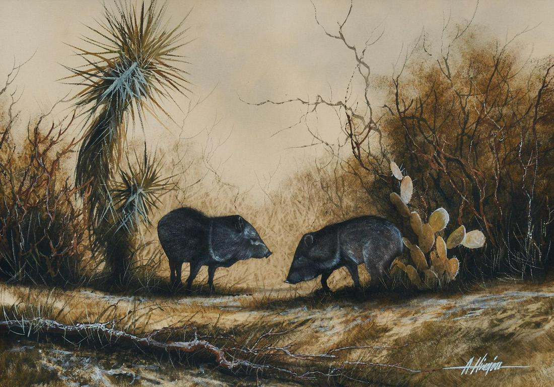 Armando Hinojosa (b. 1944, TX), Hogs and Cacti (1 of 6)