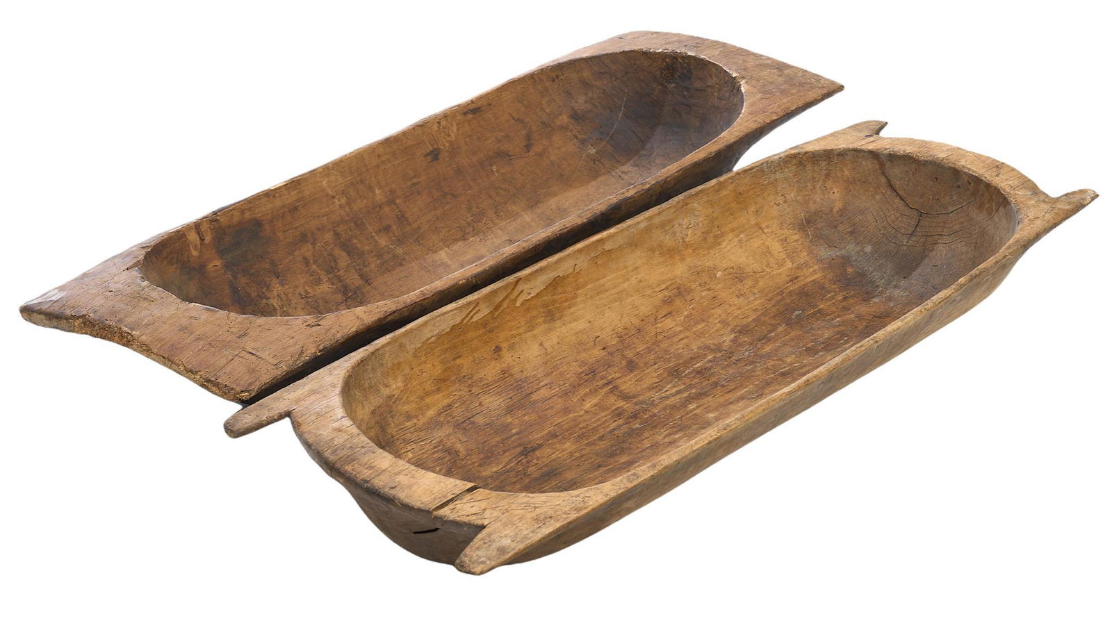 Pair of Rustic Wooden Dough Troughs (1 of 4)