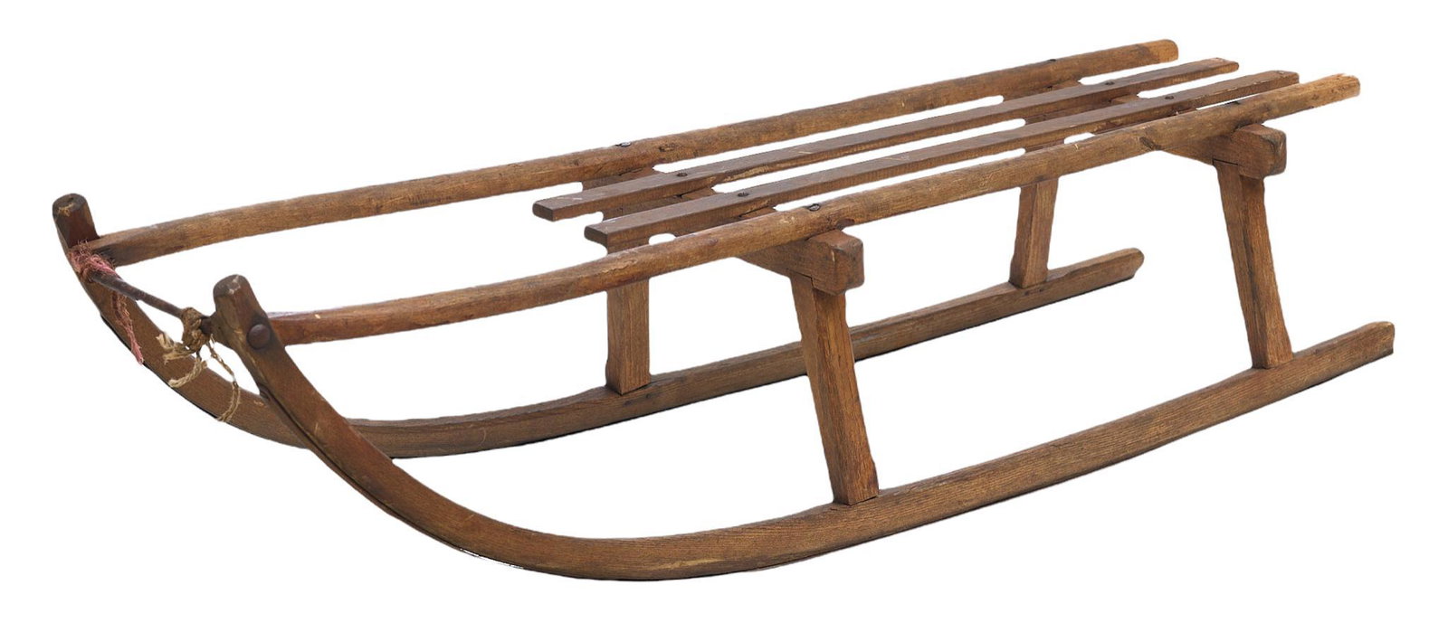Rustic Wooden Sled: Rustic wooden and metal sled 14"h x 52.5"w x 15.5"d We happily provide seamless shipping services on everything we sell. Please email us at shipping@vogtauction.com or call 210-971-5750 for more infor