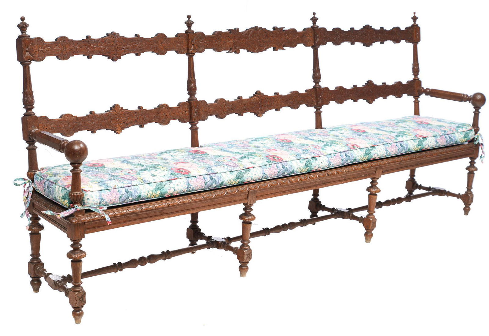 19th C. Oak Railroad Bench (1 of 6)