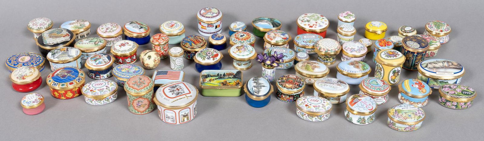 Collection of (63) Halcyon Days Enamel Trinket Boxes (1 of 17)