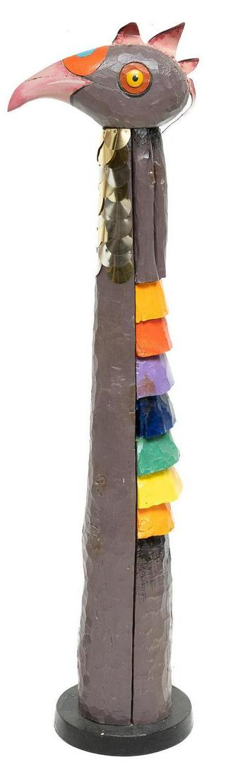 Griffen, "Rainbow Buzzard", Mixed Media Totem (1 of 5)