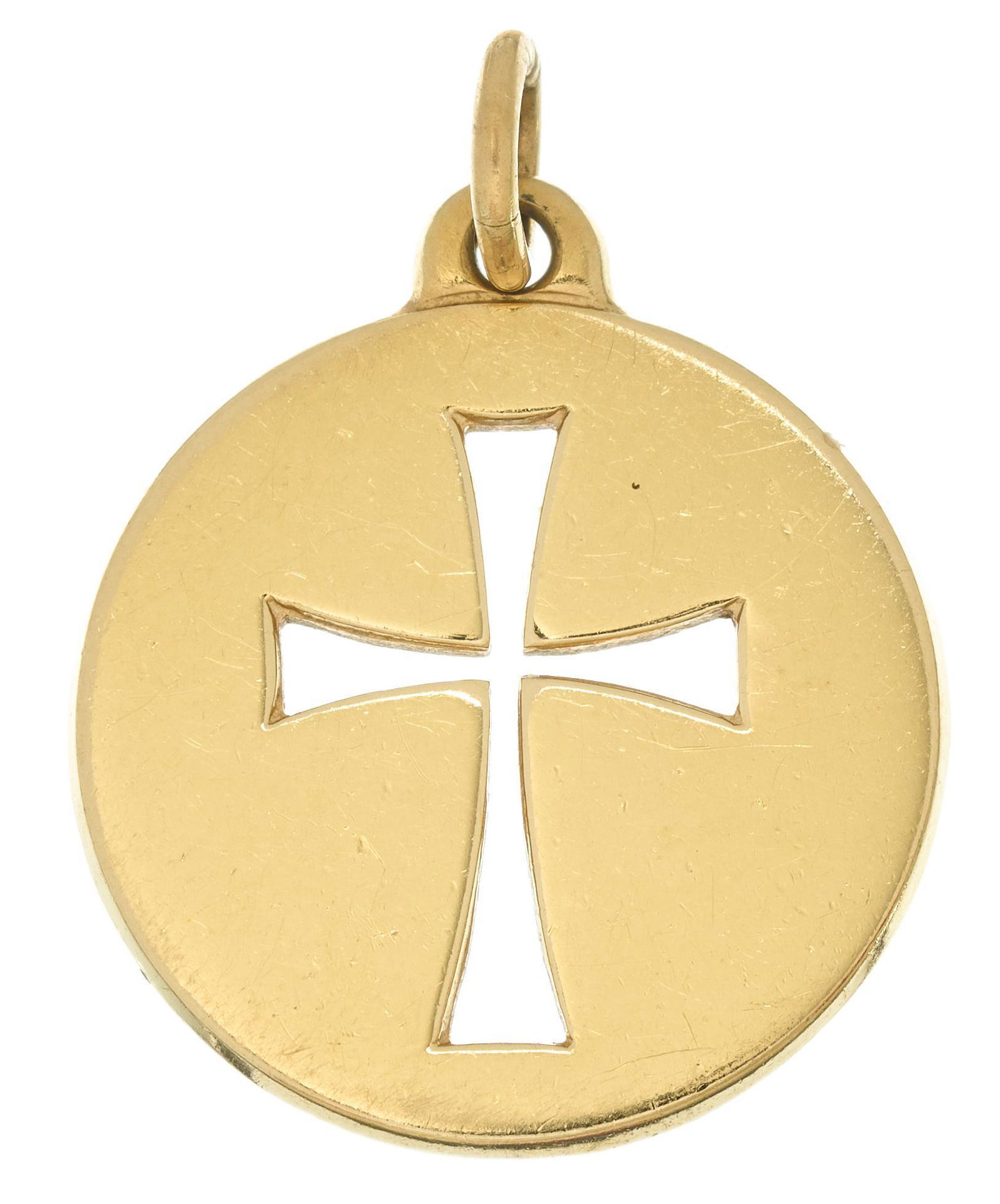 James Avery Cross in Disc 14K Gold Pendant (1 of 3)