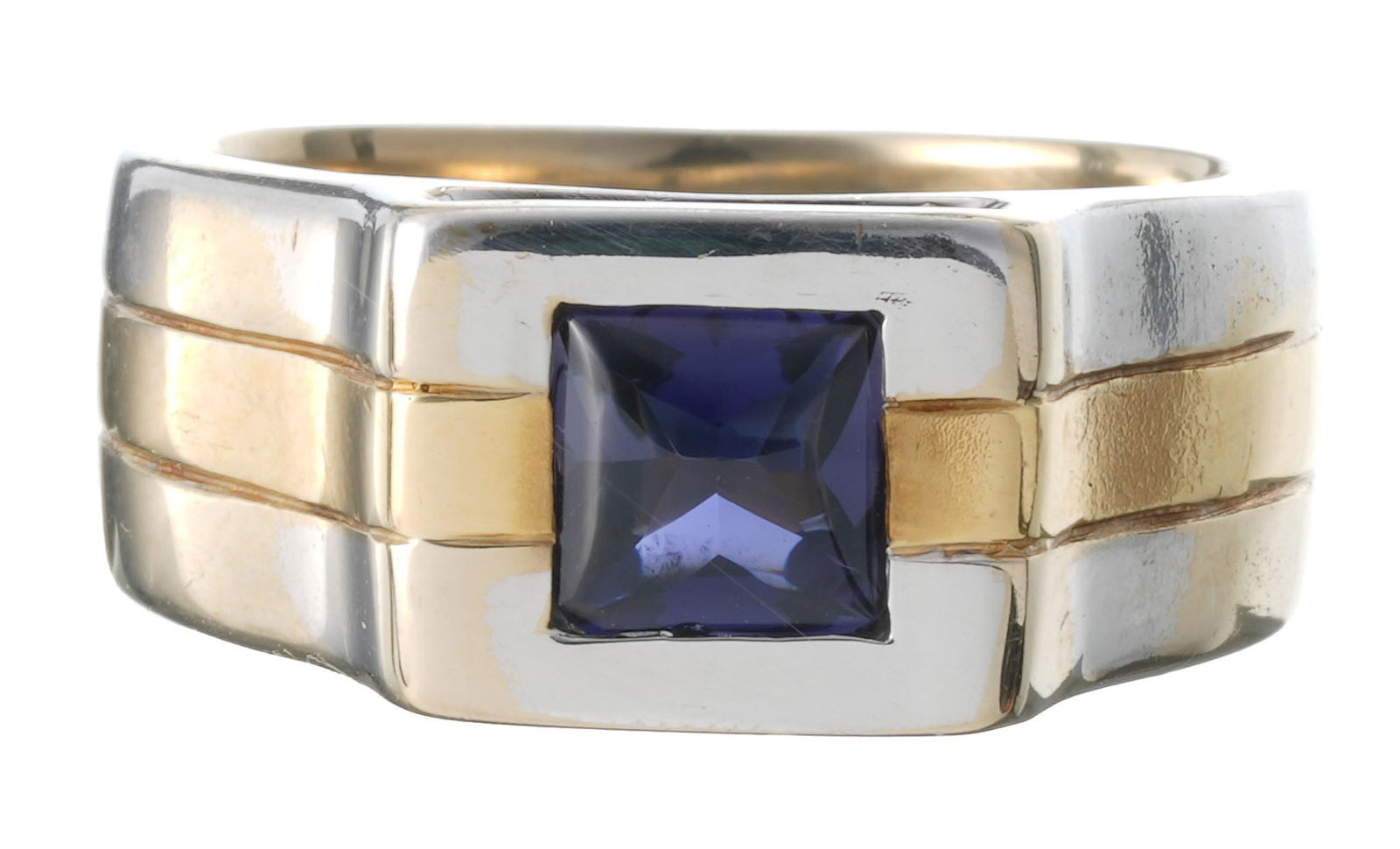 Modernist Tanzanite 18k Gold Ring (1 of 3)