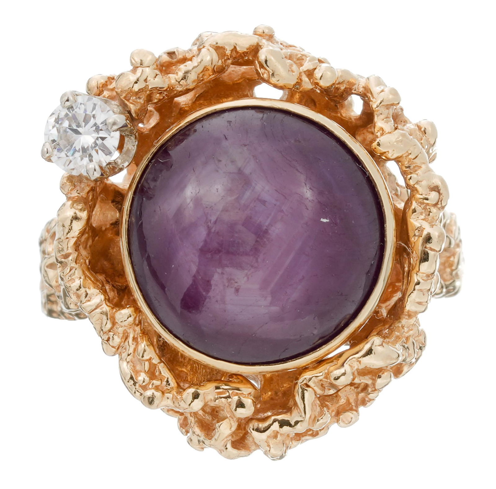 Star Ruby Diamond 14k Gold Ring (1 of 5)