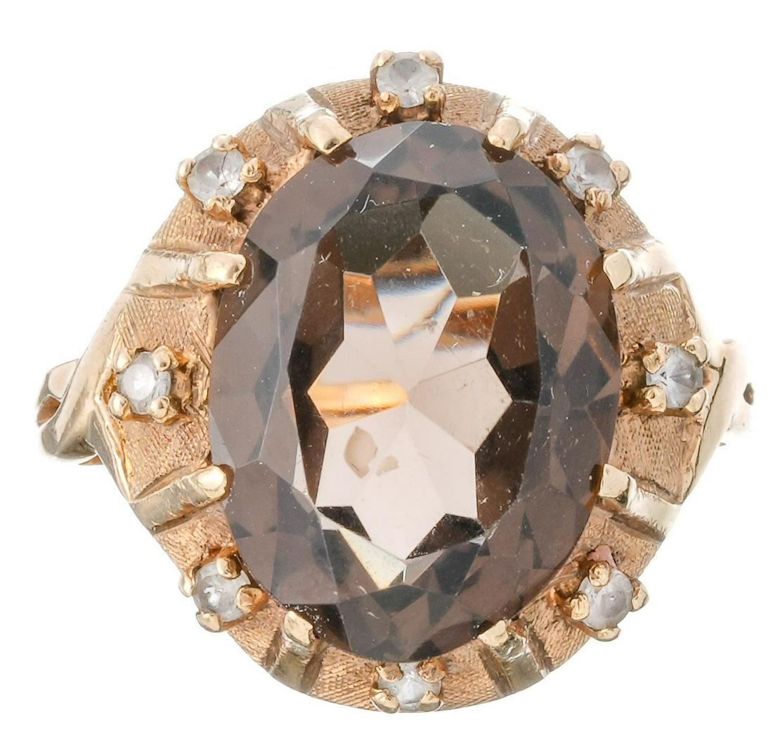 Smoky Quartz Spinel 10k Gold Ring (1 of 4)