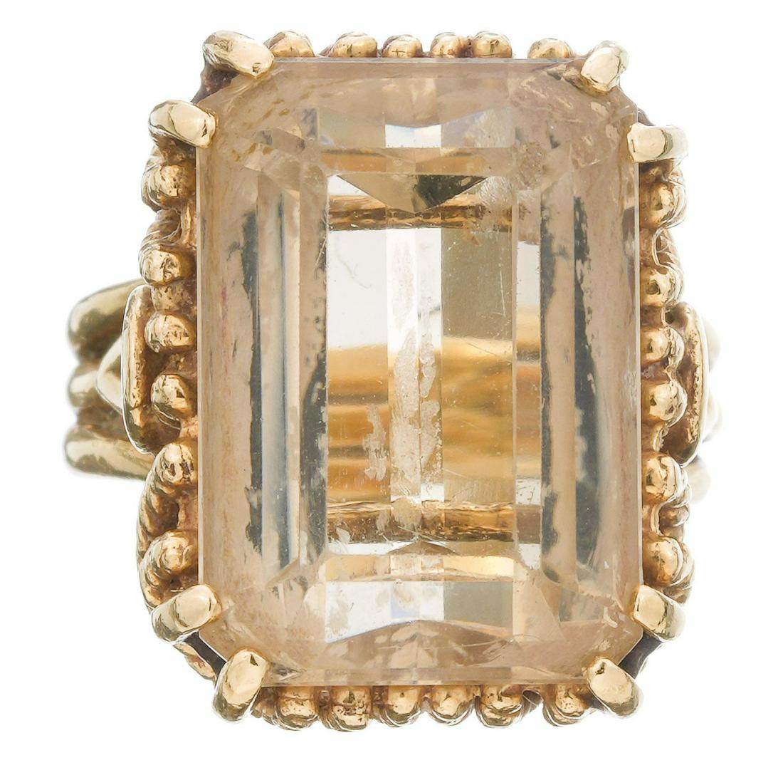 Vintage Citrine Rope Basket 14K Gold Ring (1 of 2)