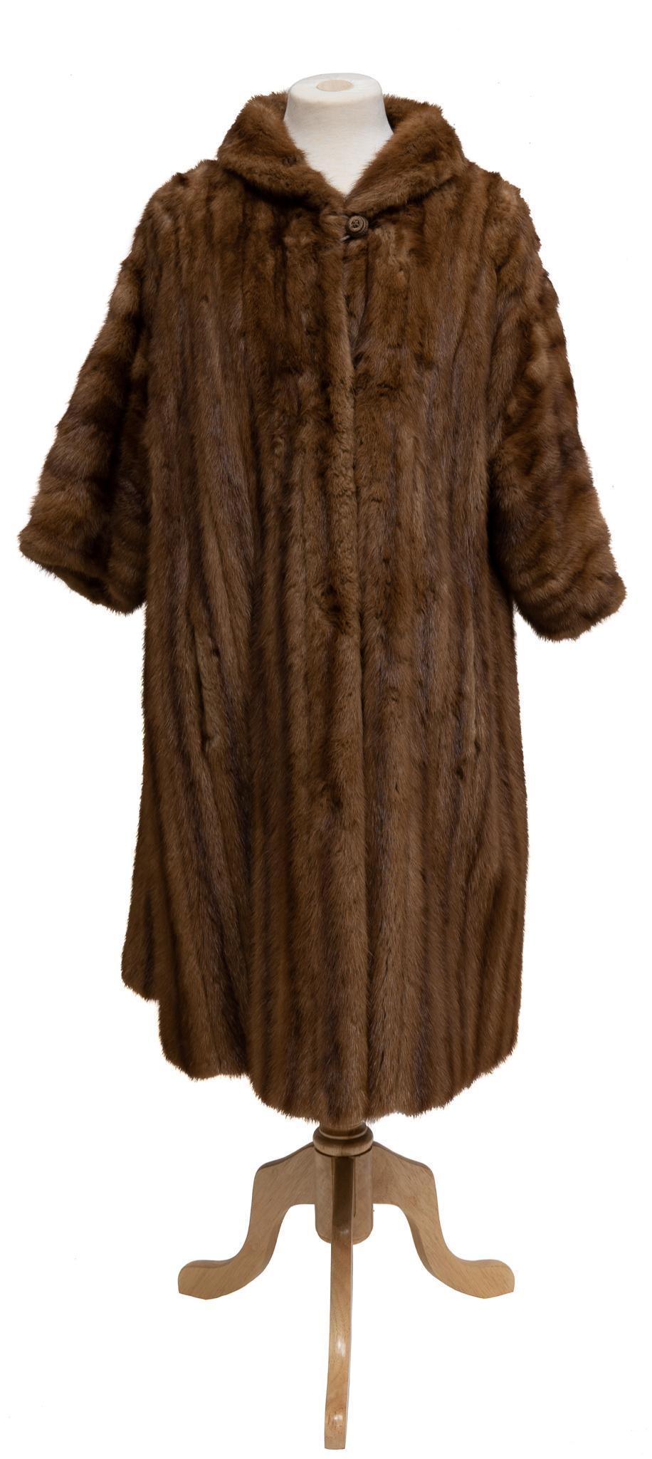 Vintage Russet Brown Mink Fur Stroller Coat (1 of 6)