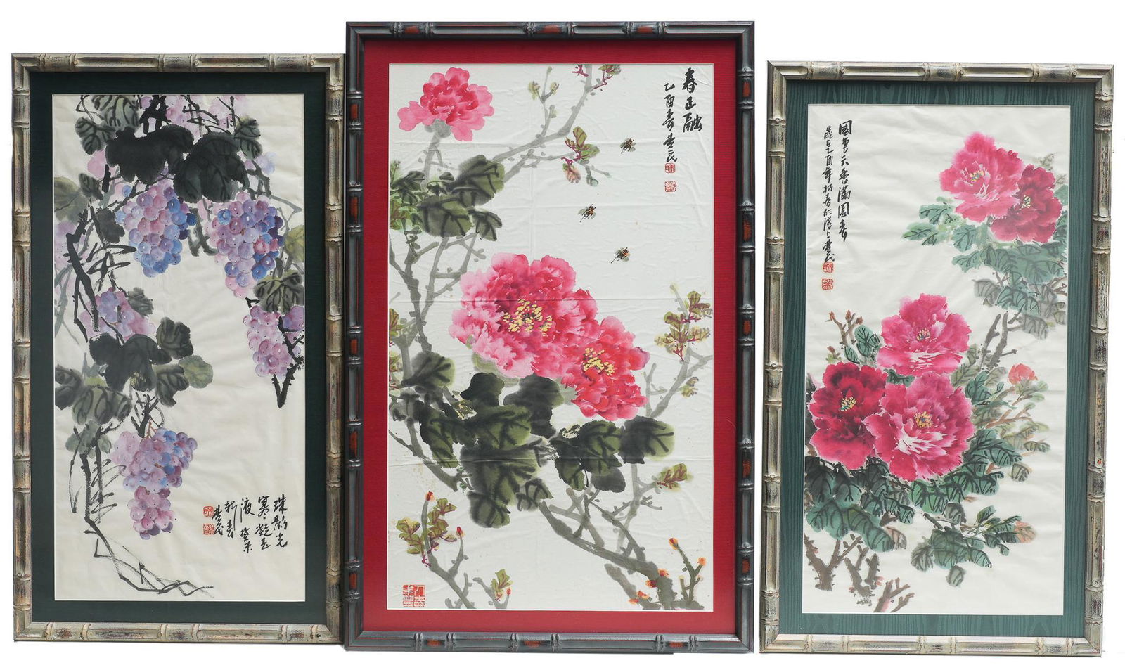 Collection of (3) Chinese Art Panels (1 of 6)