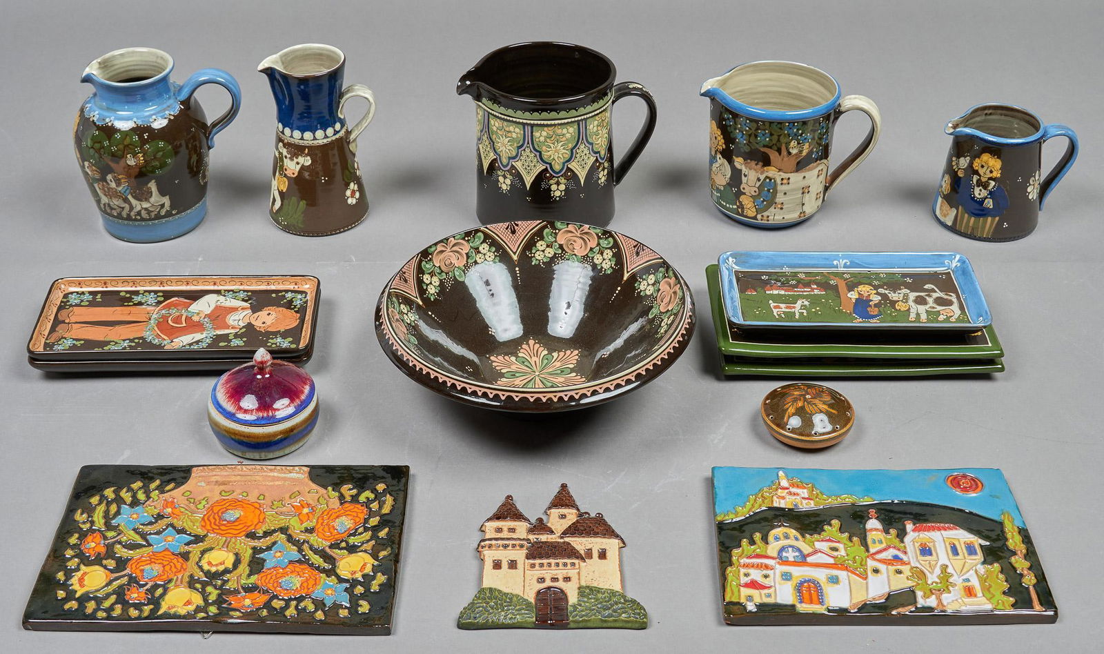 Collection of (16) Hand-Painted Ceramic Accessories (1 of 9)