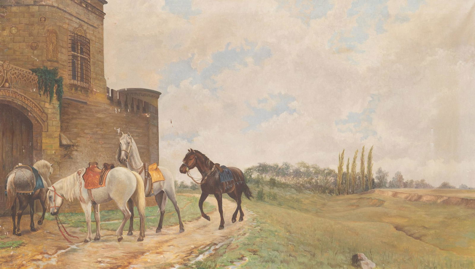 Scottish Stable, Oil on Canvas (1 of 3)