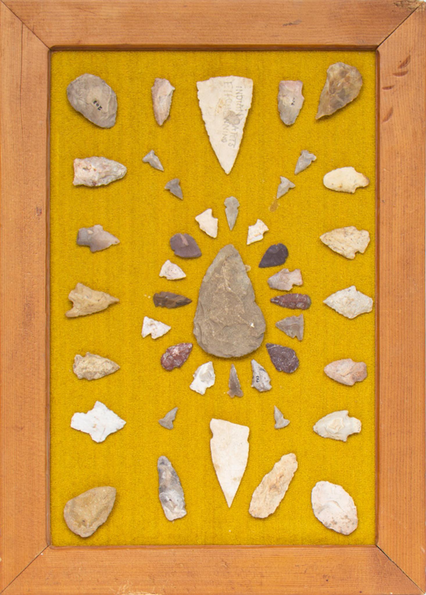 Framed Arrowhead Point Display, To Include 43 Artifacts (1 of 6)