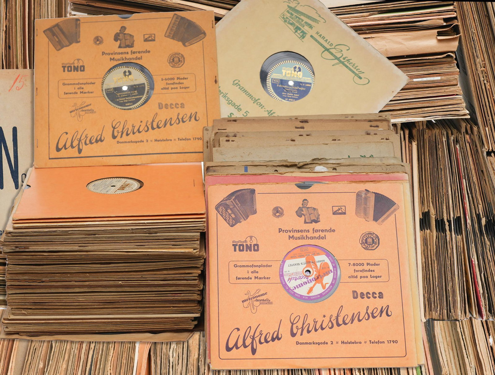 Collection of Alfred Christensen Vinyl: Collection of vintage Alfred Christensen (20th C., Czech) vinyl records, with sleeves 12.5"d/ each We happily provide seamless shipping services on everything we sell. Please email us at shipping&