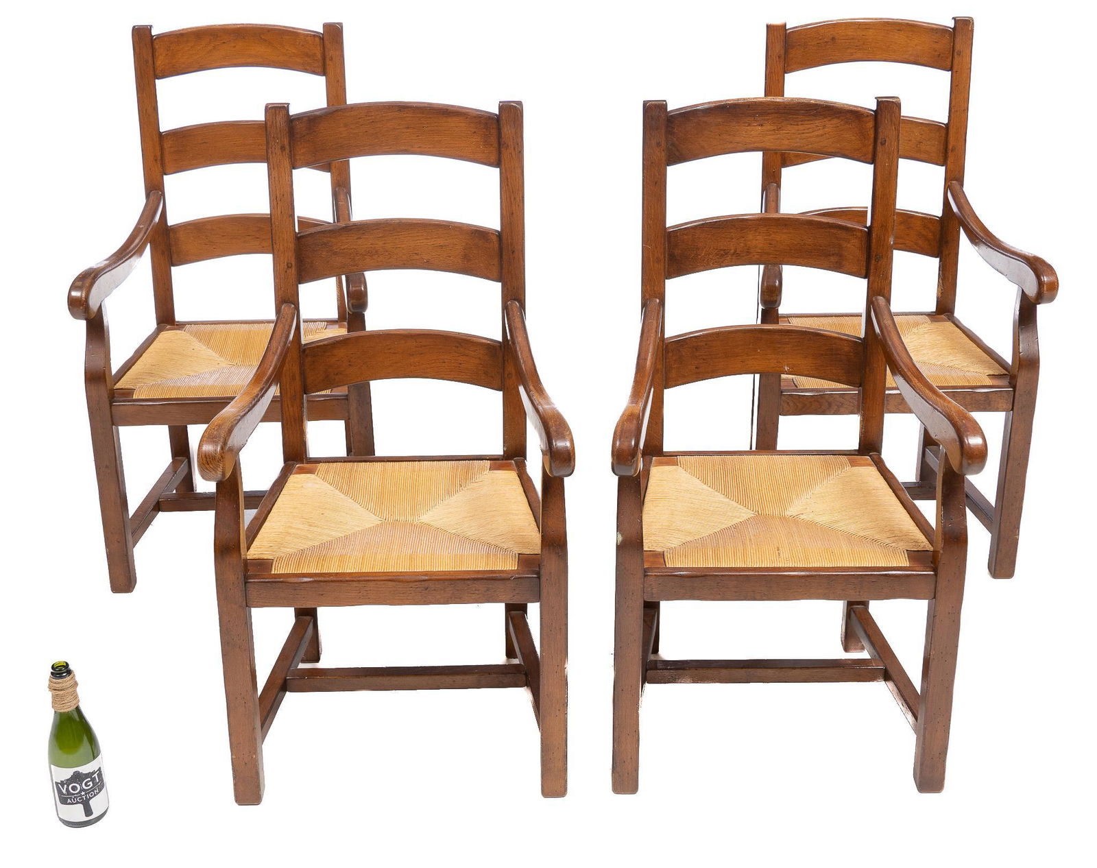 Set of 4 Rustic French Ladderback Chairs (1 of 4)