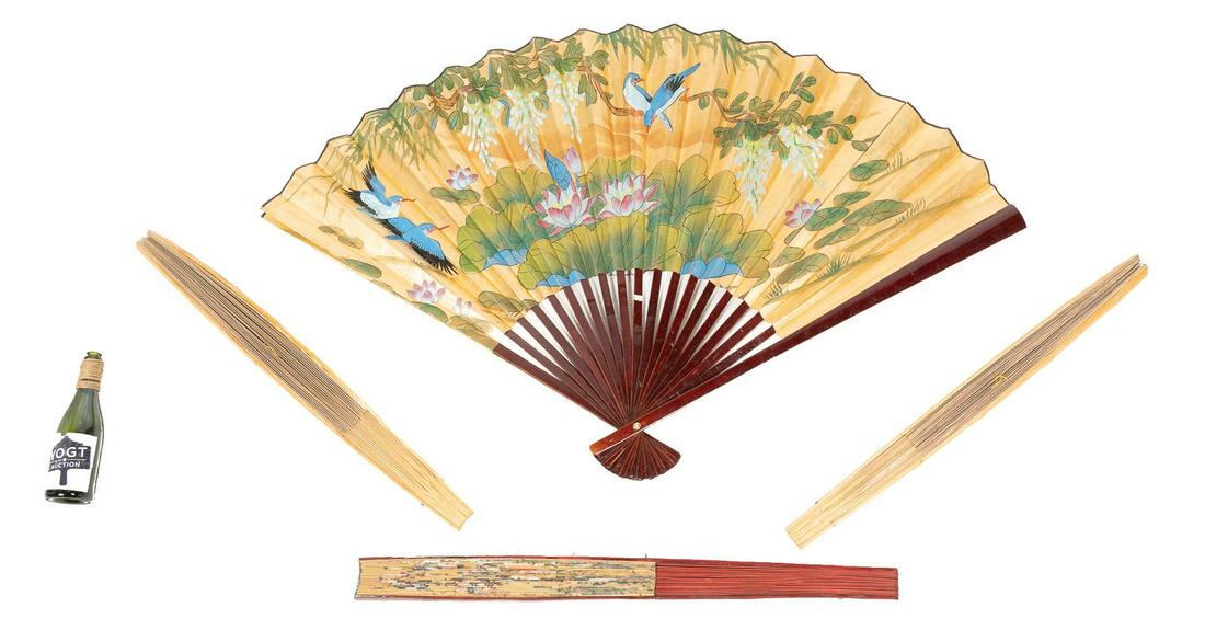 Collection of (4) Oriental Folding Fans (1 of 8)