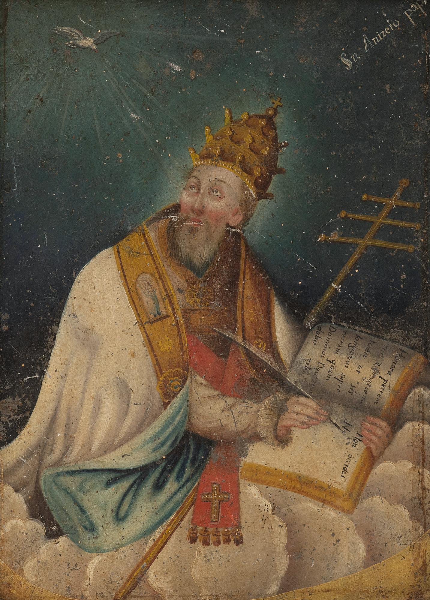 19th C. Mexican Retablo, Honor Your Father and Mother (1 of 3)