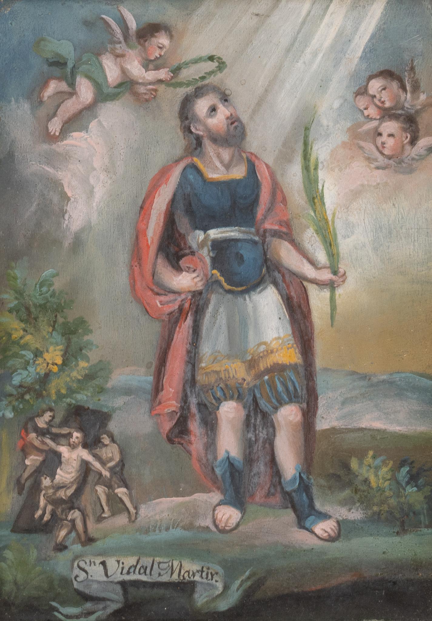 19th C. Mexican Retablo, San Vidal (1 of 3)
