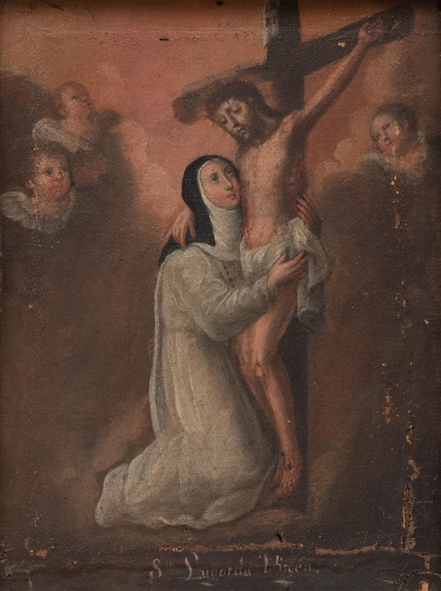 19th C. Franciscan Retablo, Saint Lutgardis (1 of 6)