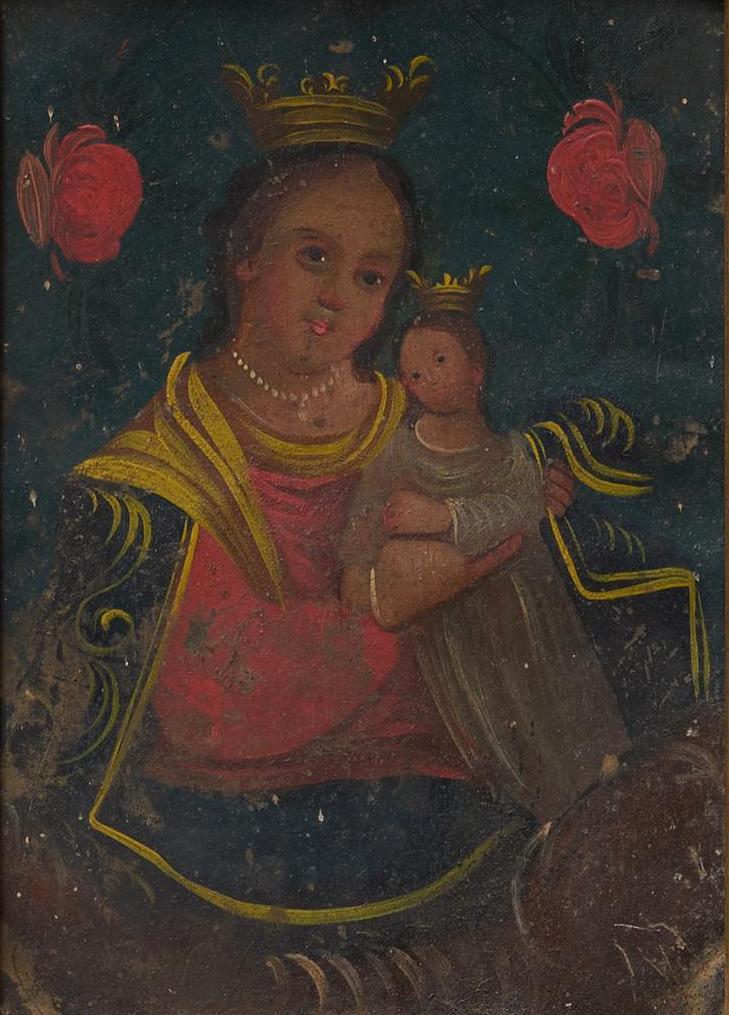 19th C. Mexican Folk Art Retablo, N.S. de Refugio (1 of 3)