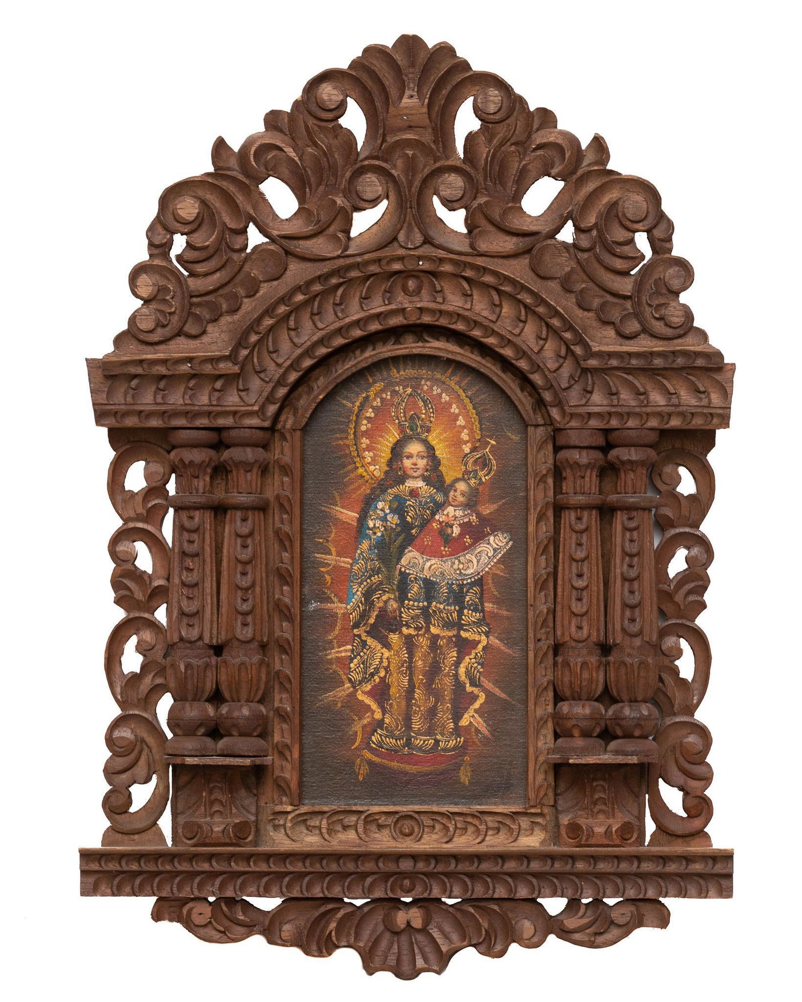 20th C. Peruvian Folk Art Retablo, Holy Mother and Child (1 of 4)