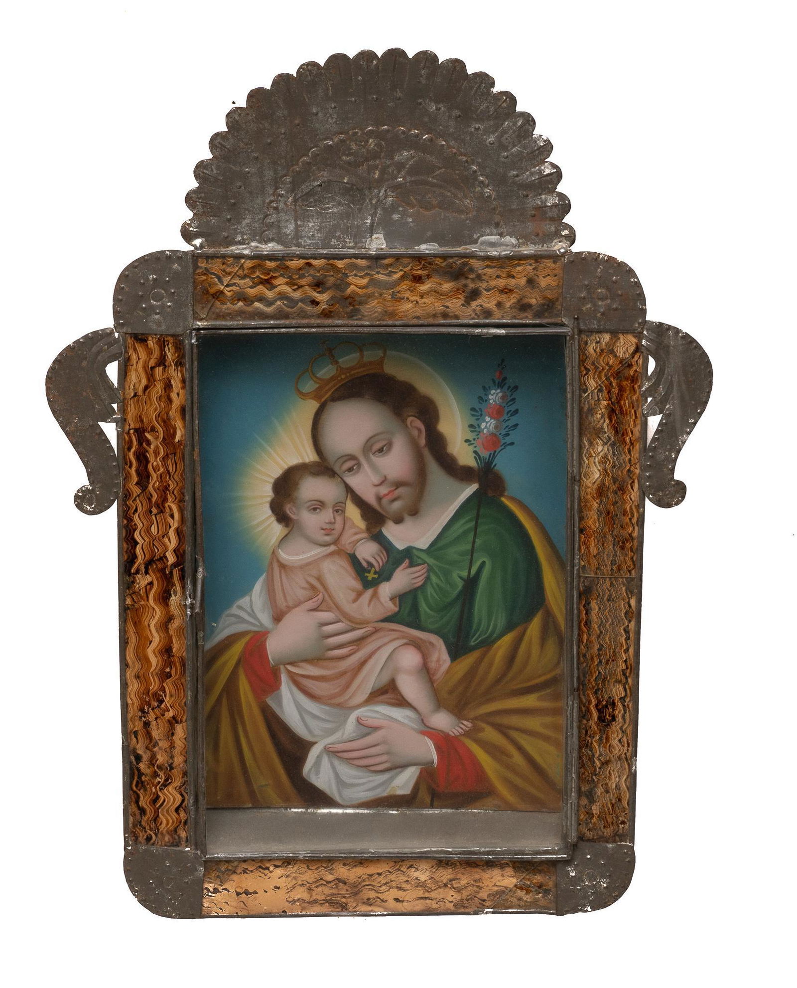 19th C. Mexican Retablo, San JosÂ© (1 of 2)