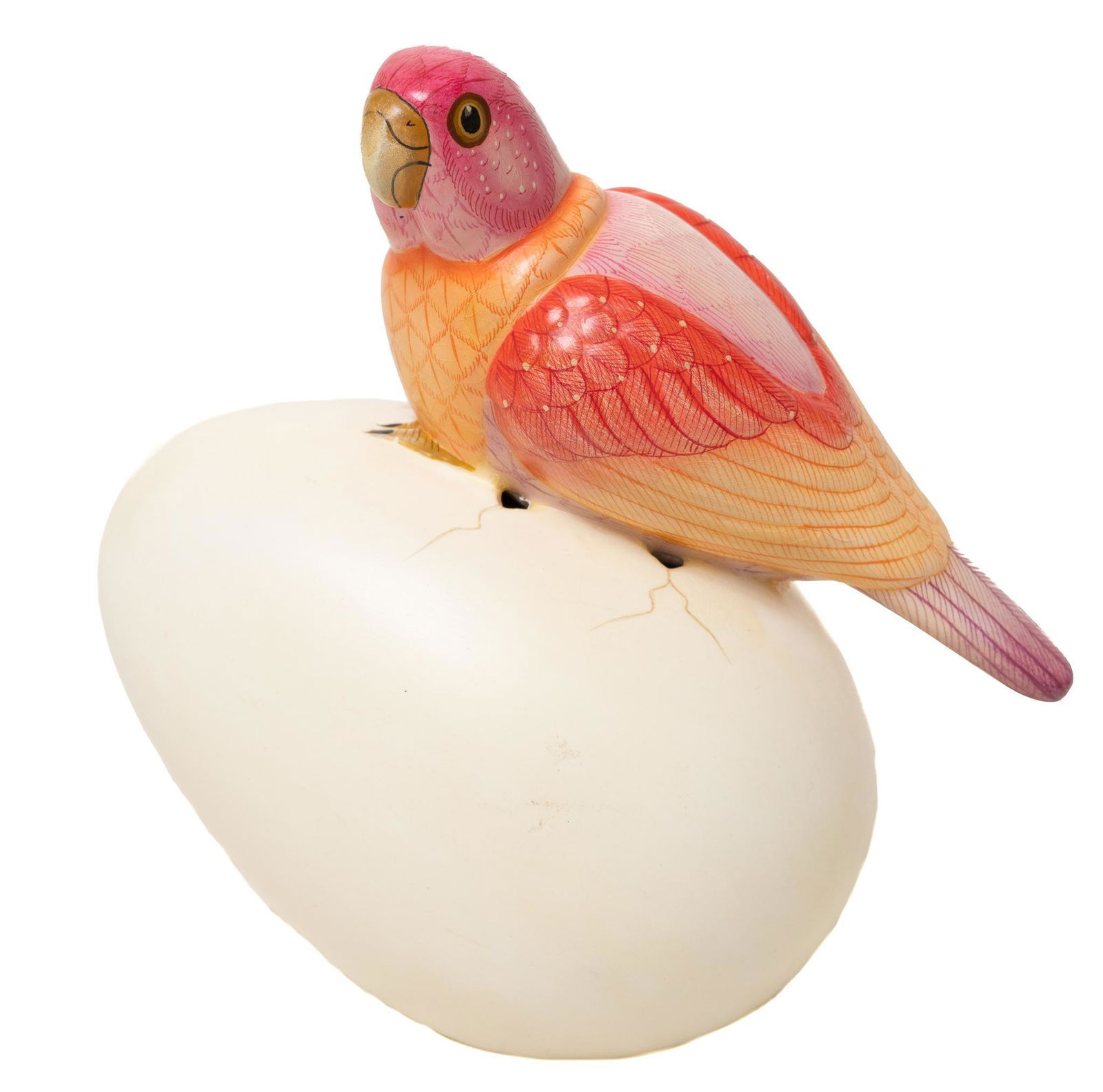 Sergio Bustamante (b.1949, Mexico), Ceramic Parakeet and Egg (1 of 5)