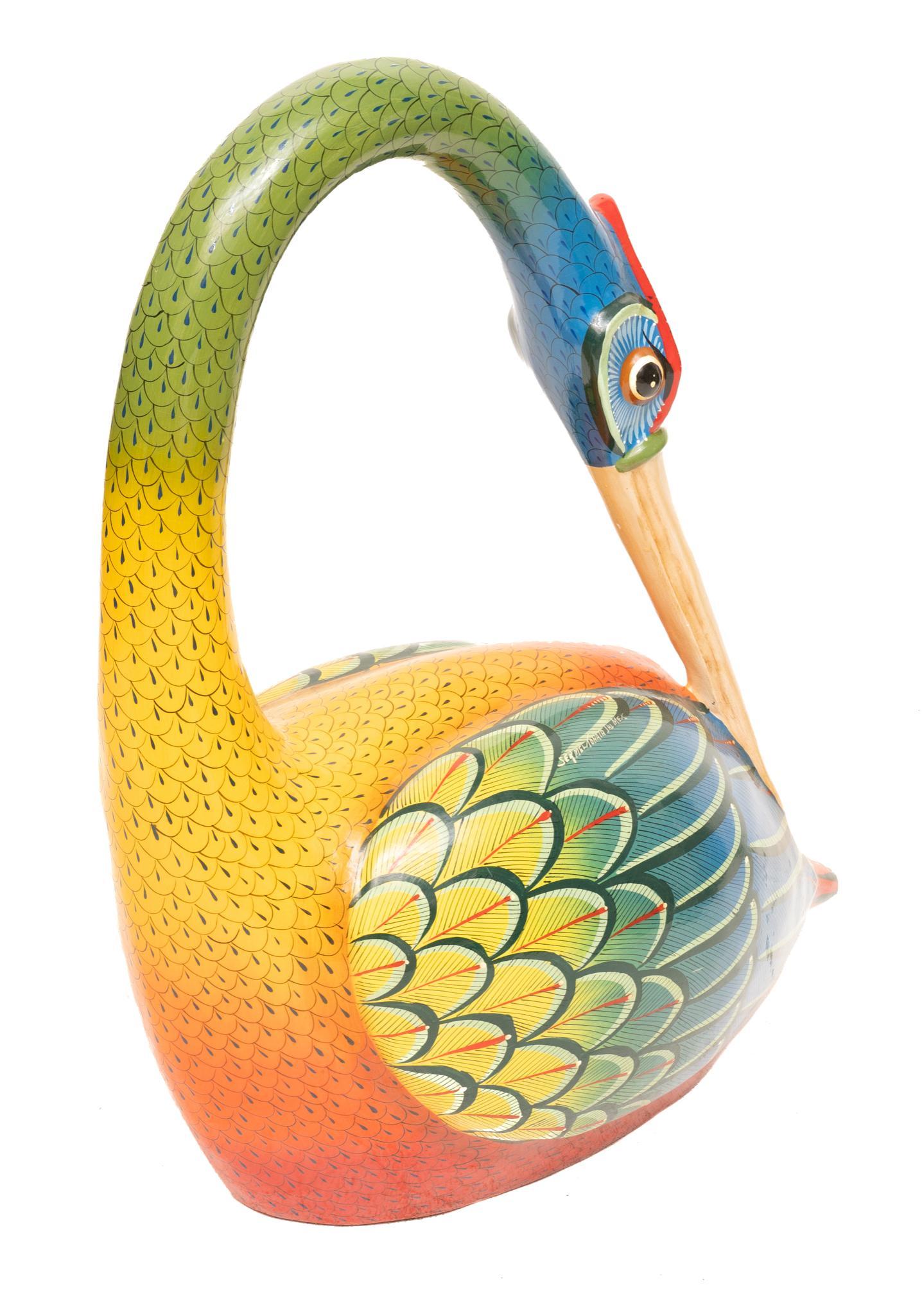 Sermel Tonala (Bustamante Studio), 20th C. Rainbow Swan (1 of 6)