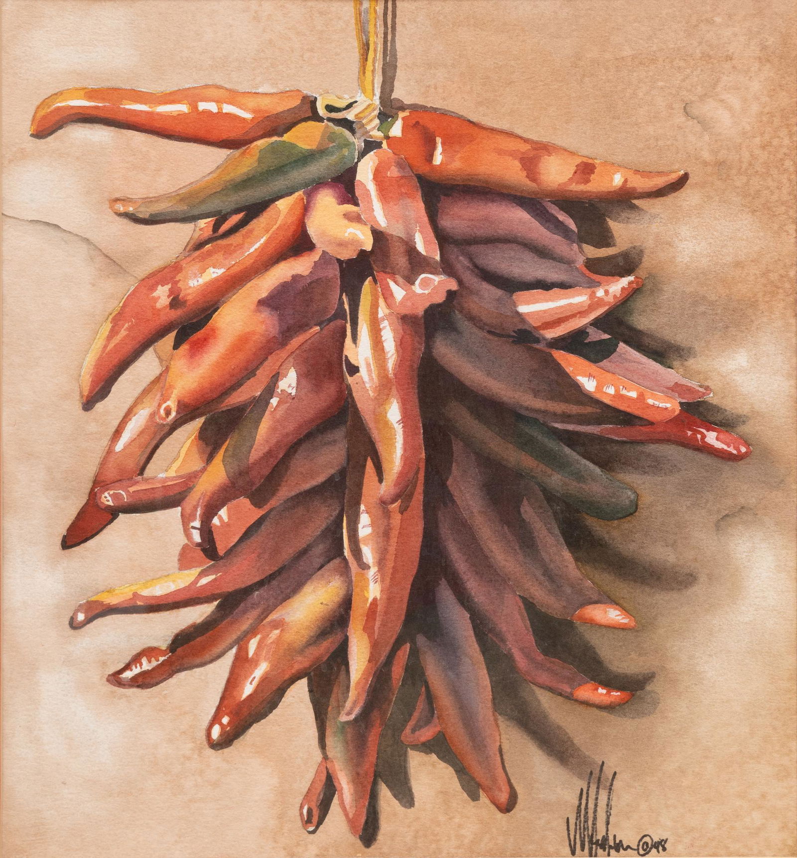 Chile Ristra, Watercolor (1 of 4)